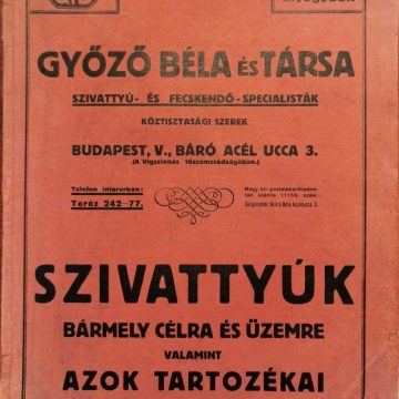 Győző Béla szivattyúk 1927