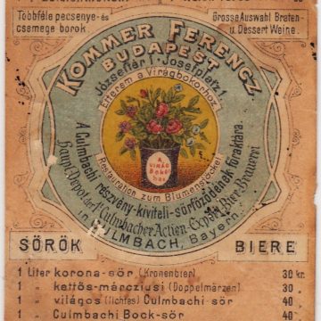 Kommer Ferencz bor és sör 1885
